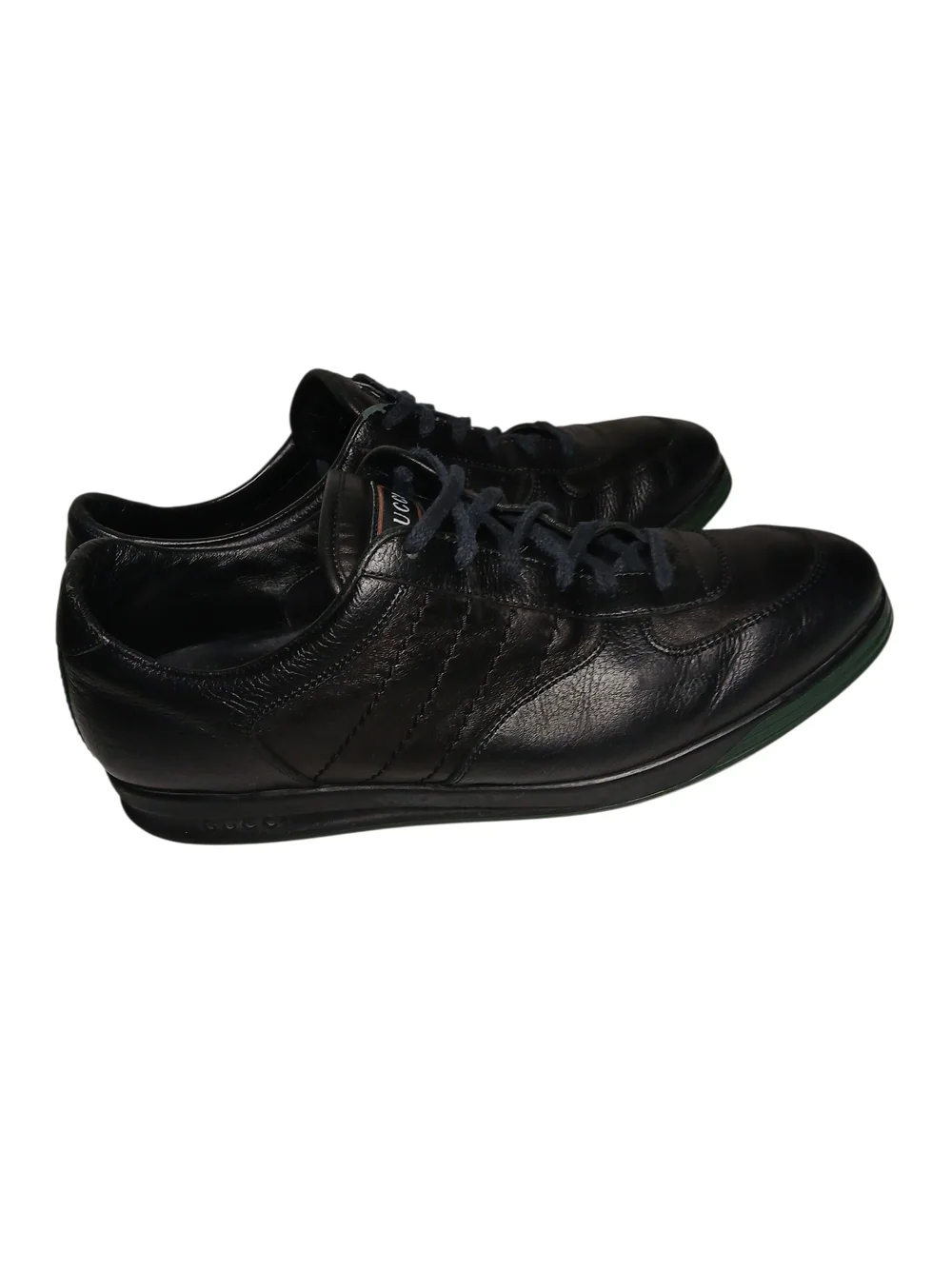 Vintage Gucci Men’s Black Leather Lace-Up Sneakers 9.5 Original Gucci